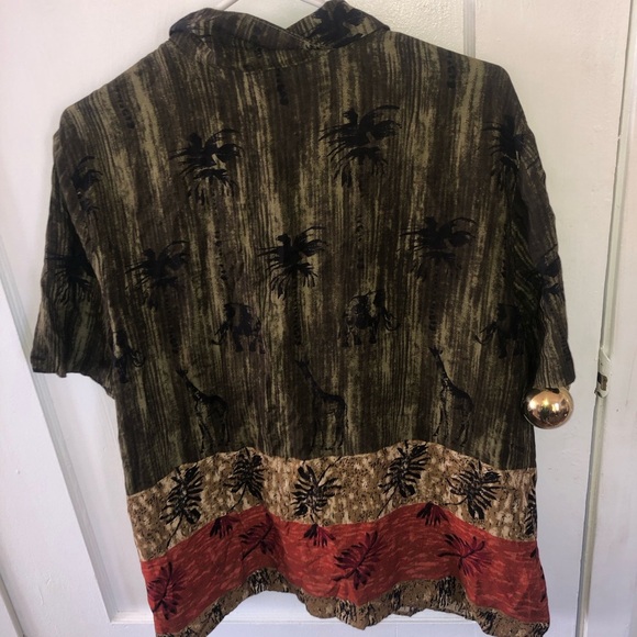 Vintage Tradition earthy Toned Maxi Dress with Floral Hem with over shirt - Picture 7 of 10